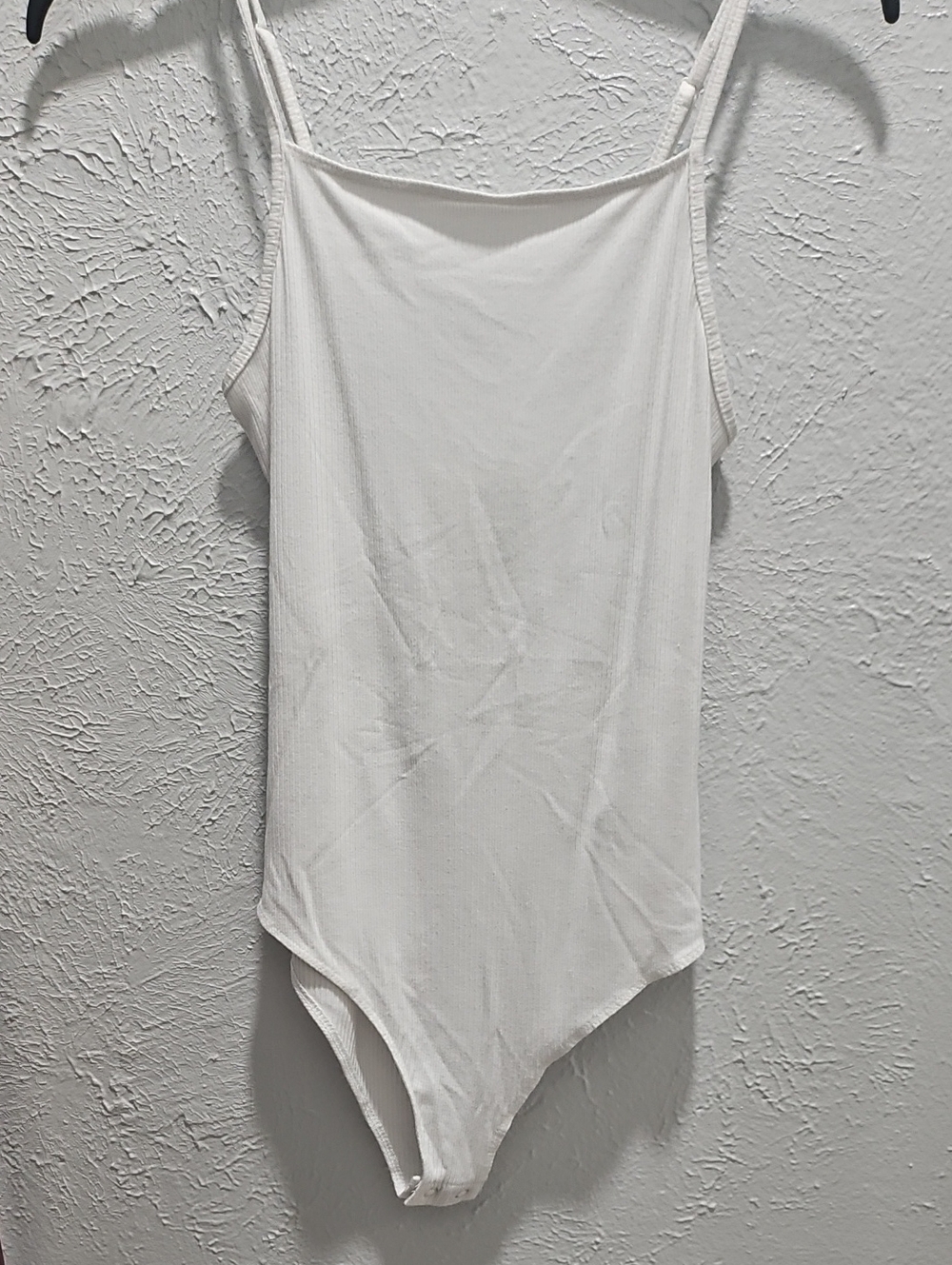 Women’s White Ribbed Camisole Bodysuit
